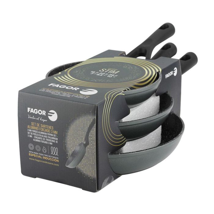 Set 3 sartenes stim de aluminio forjado ø18 / ø22 / ø26 cm 5