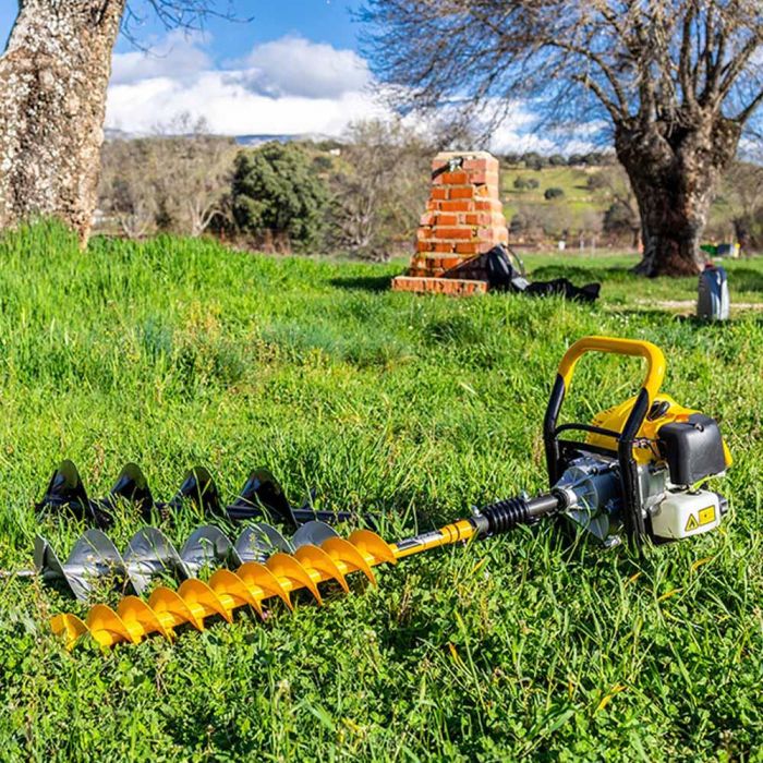 Garland 49-0003 Ahoyadora a gasolina 2 tiempos 52cc con 3 brocas de 10, 15 y 20cm, 80cm largo broca 1