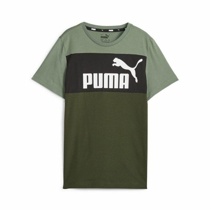 Camiseta de Manga Corta Infantil Puma Ess Block Verde 0 Camiseta de Manga Corta Infantil Puma Ess Block Verde 0