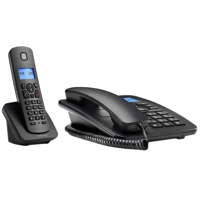 Motorola Kit Teléfono Fijo + DECT C4201, Negro, Modelo E10E09K19B1GSG03, Transferencia de Llamadas, Agenda 50 Contactos 1 Motorola Kit Teléfono Fijo + DECT C4201, Negro, Modelo E10E09K19B1GSG03, Transferencia de Llamadas, Agenda 50 Contactos 1