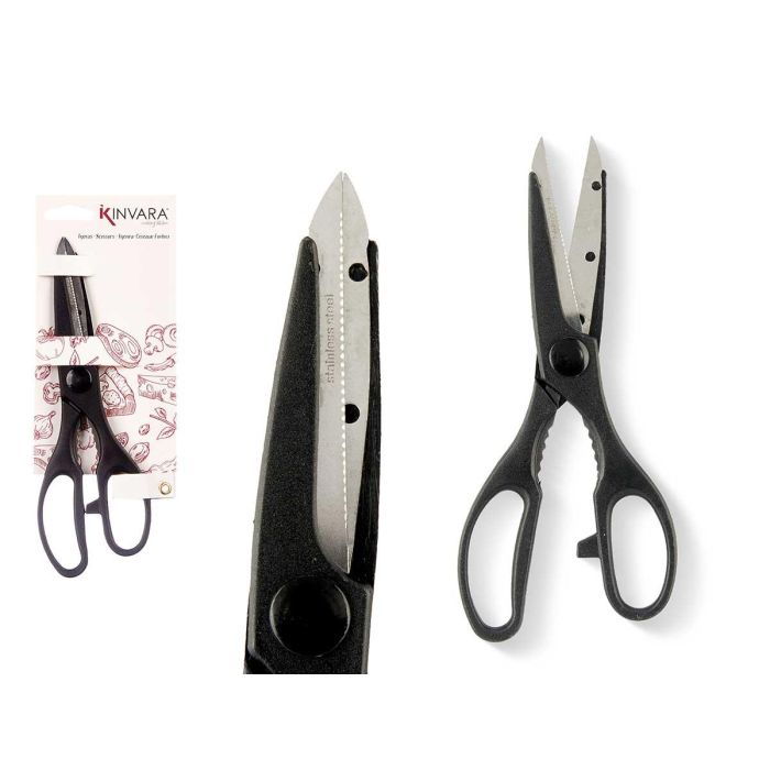 Tijera Cocina Negra Kinvara 7X21CM (12 Unidades) Tijera Cocina Negra Kinvara 7X21CM (12 Unidades)