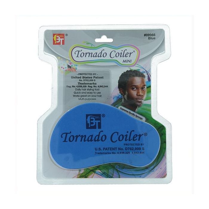 Beauty Town Tornado Coiler Mini Escova Esponja Azul 10mm para pequeños rulos (09966)