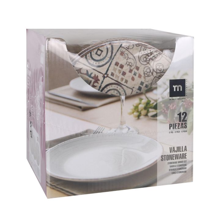 La Mediterranea Vajilla 12 Piezas Creta Monaco Ivory Brillo (2 Unidades) 4