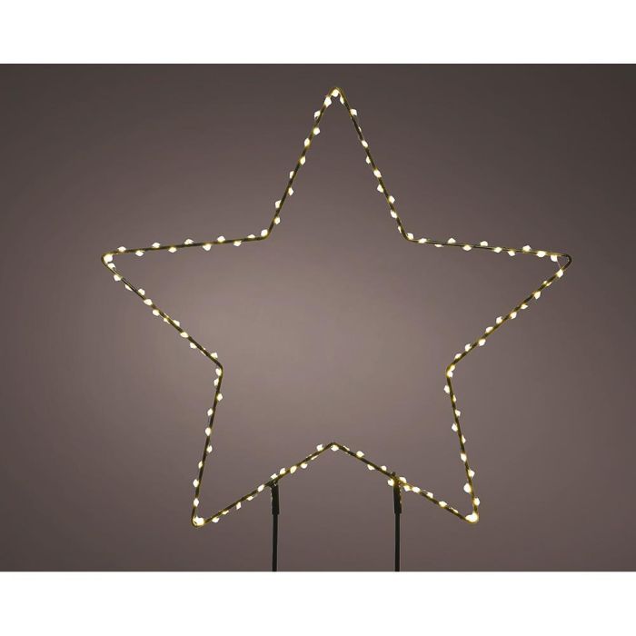 Lumineo Estrella microleds de estaca para exterior, luz blanca cálida, 110 leds, Ø38 x 0,6 cm, IP44, temporizador