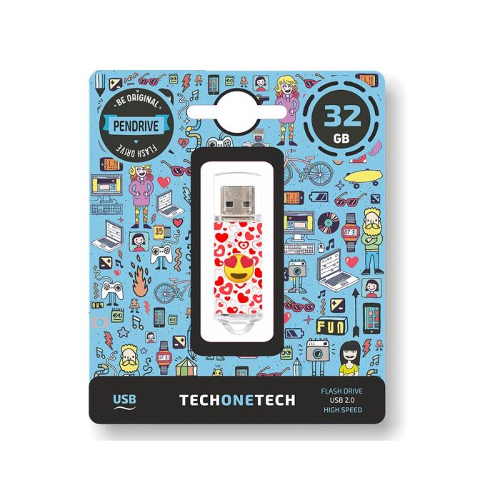 Memoria Usb Tech On Tech Emojitech Heart Eyes 32 grb 3