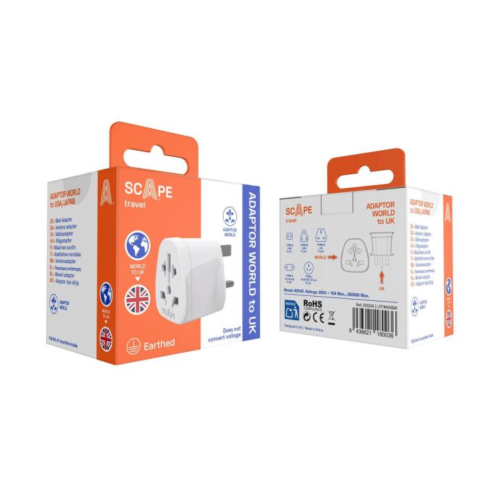 Scape Travel Adaptador de viaje Internacional a UK 1