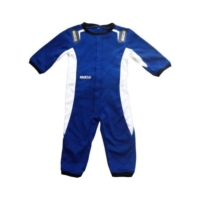 Sparco S017018AZ0306 Pijama Mono Bebé Réplica Traje Piloto Automovilismo con Broches Traseros 3-6 Meses