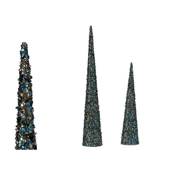 Set 2 Conos Navideños con Lentejuelas Azul y Oro - Krist+ - 9.5x60x9.5 cm (4 Unidades) Set 2 Conos Navideños con Lentejuelas Azul y Oro - Krist+ - 9.5x60x9.5 cm (4 Unidades)