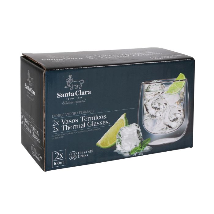 Set 2 Vasos térmicos Boro 100 ml Santa Clara (2 Cajas) 4 Set 2 Vasos térmicos Boro 100 ml Santa Clara (2 Cajas) 4