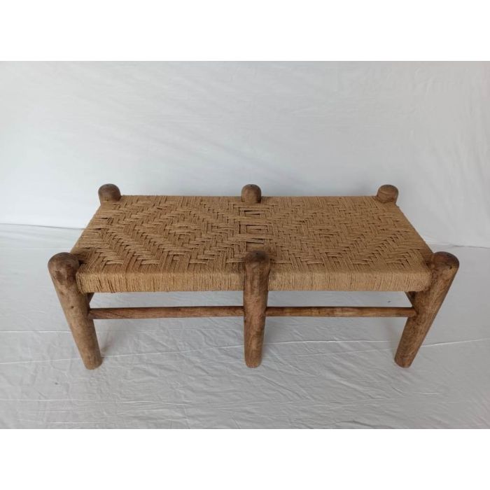 DKD Home Decor Descalzadora Balines de Mango y Ratán Natural 46 x 40 x 100 cm