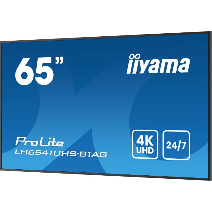 iiyama 65" 4K UHD 3840x2160 IPS Panel para Cartelería Digital Profesional 24/7 Modo Retrato/Paisaje 500cd/m² Soporte Pared Incluido 10