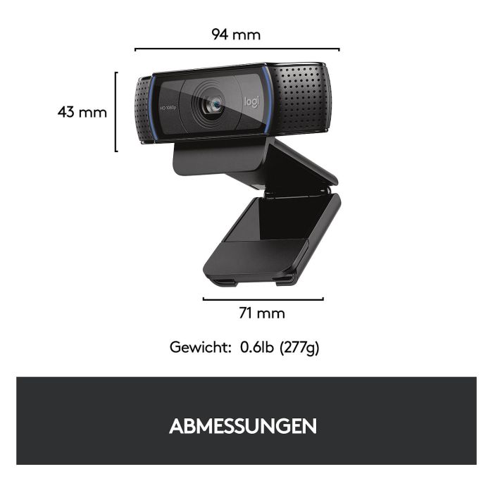 Logitech Webcam C920 Negra Full HD 1080p Video Grabacion 14
