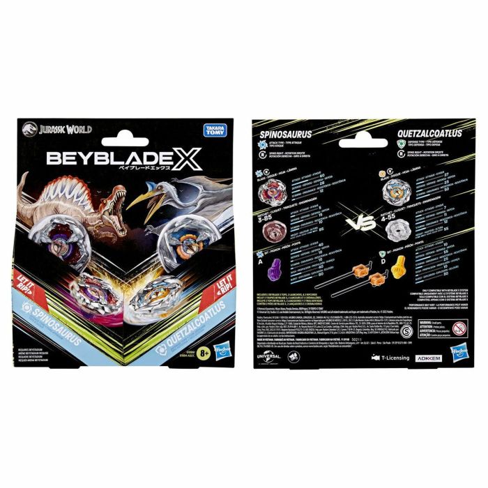 Hasbro Beyblade X Jurassic World Spinosaurus vs Quetzalcoatlus, multipack, HASG1899ES0, 8 años 1