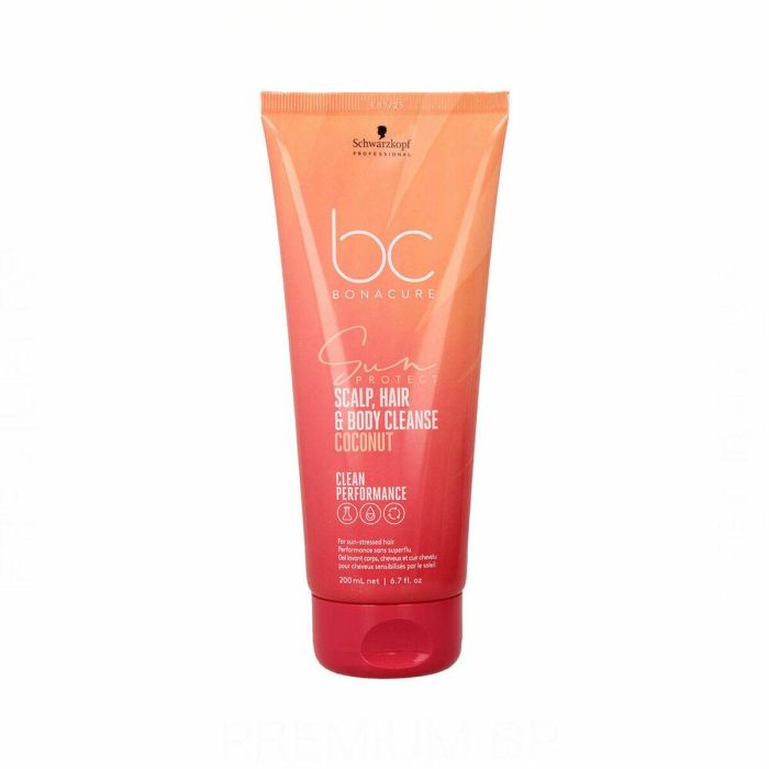Schwarzkopf Bonacure Sun Protect Scalp Coconut Champú 3 en 1 para cuero cabelludo, cabello y cuerpo 200 ml Schwarzkopf Bonacure Sun Protect Scalp Coconut Champú 3 en 1 para cuero cabelludo, cabello y cuerpo 200 ml