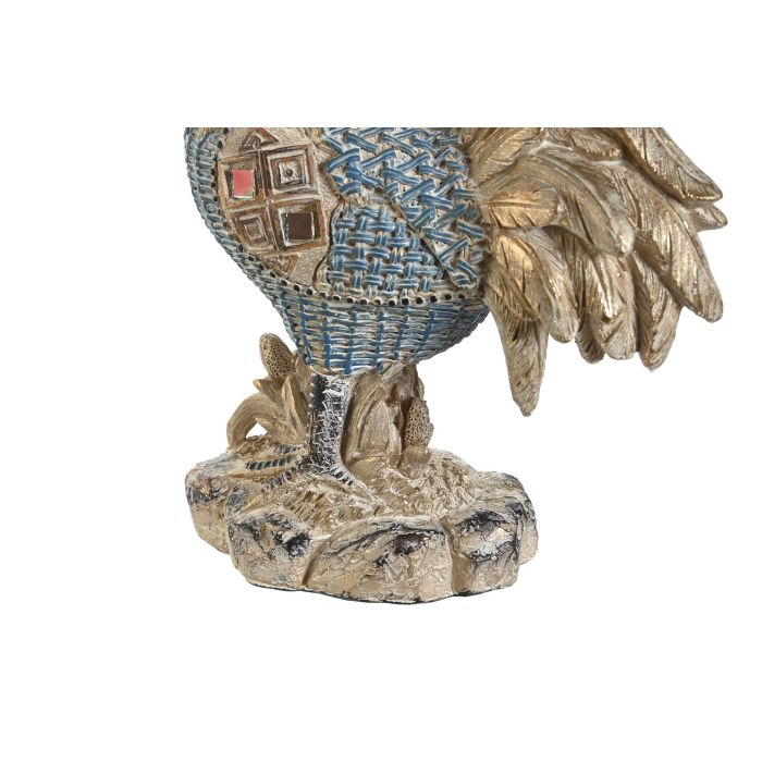 DKD Home Decor Figura Gallo Decorativa Azul Turquesa Resina 7.5 x 20 x 14.3 cm (2 Unidades) 2