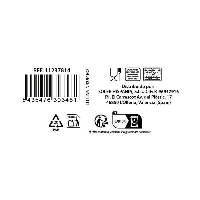 La Mediterranea Set 6 Vasos de Cristal Leza 400 ml – Ø8.7x11 cm para Agua, Zumo o Refrescos (8 Cajas) 8