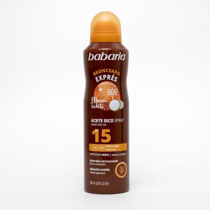 Babaria Bronceado express aceite seco spray SPF15 200 ml vaporizador Babaria Bronceado express aceite seco spray SPF15 200 ml vaporizador