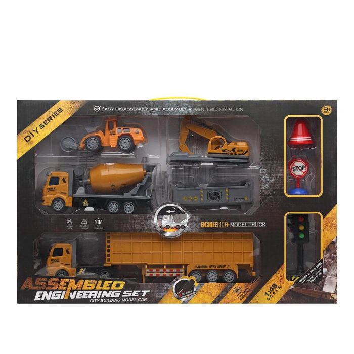 Camiones Transporte Construcción Amarillo 54x34 1 Set