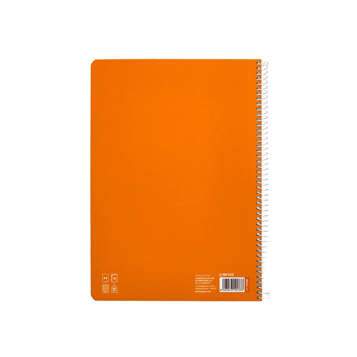 Liderpapel Cuaderno espiral A4 tapa dura 80 hojas 90 gr cuadro pautado 3mm color naranja 2
