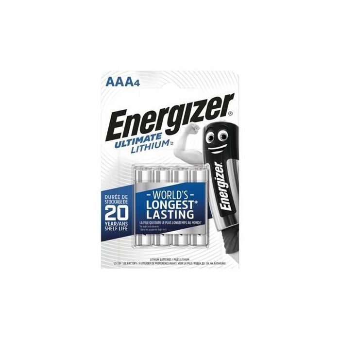 Energizer Ultimate Lithium Pila Litio Aaa L92 Fr03 1,5 V - Blister 4 Energizer Ultimate Lithium Pila Litio Aaa L92 Fr03 1,5 V - Blister 4