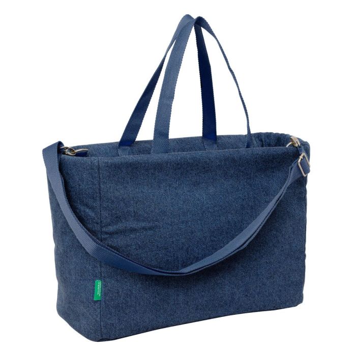 Bolso Benetton Denim Azul 40 x 31 x 17 cm 3