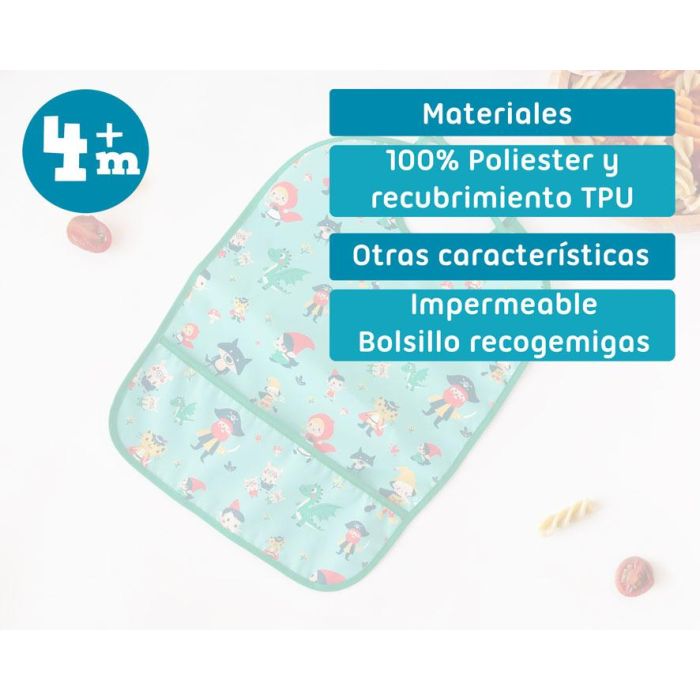 KioKids Vuelta al cole Babero Impermeable Verde para Bebés +4 Meses 5