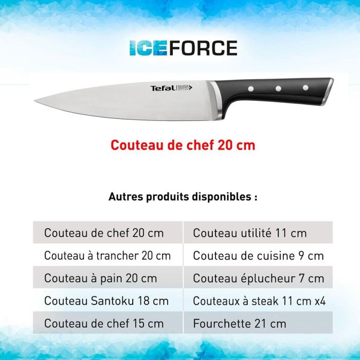 Cuchillo de Cocina Tefal K23207 Negro 7" Acero Inoxidable 20 cm 9