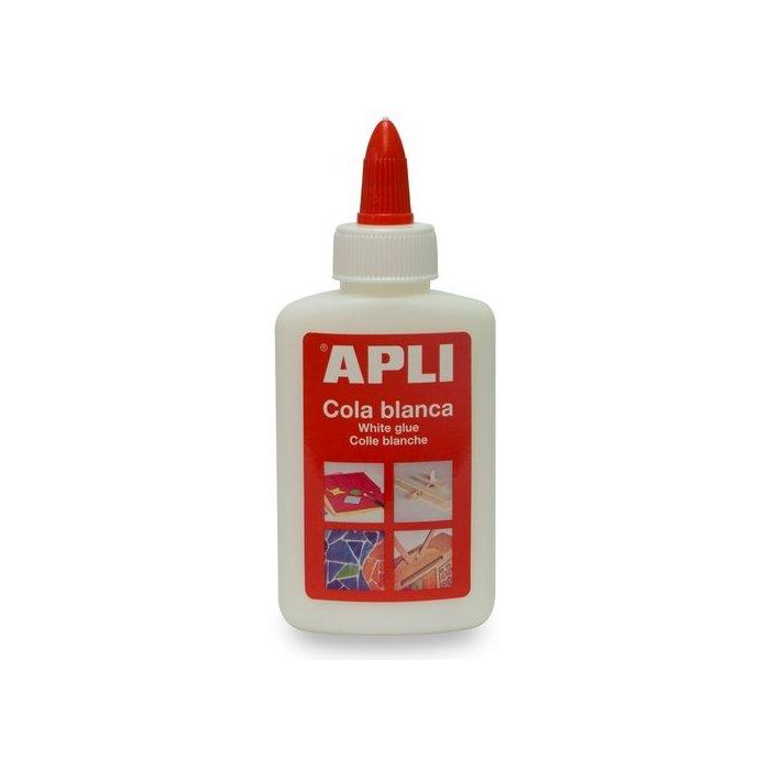 Apli Cola Blanca Líquida Bote Con Aplicador 100 gr Para Papel Cartulina Cartón Madera Manualidades