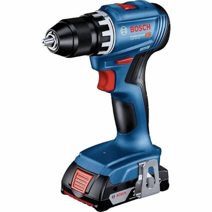 Bosch Professional GSR 18 V Drill Trilling + 2 baterías 2.0AH + Cargador + 82 piezas, en L Case