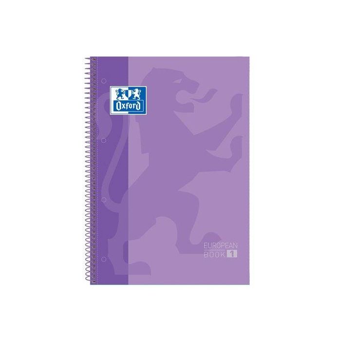 Bloc Oxford School Eu.Book 1 Micro.Tapa Extra A4+ 80H Cuadric.5X5 90G Lila 5 unidades
