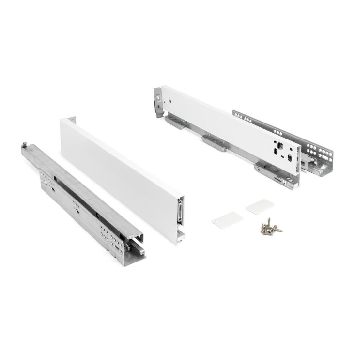 ALK System 8434824011539 Cajón Qube Push Extracción Total Blanco H120 Fondo 400mm, Lateral 13mm, Apertura Push y Cierre Amortiguado