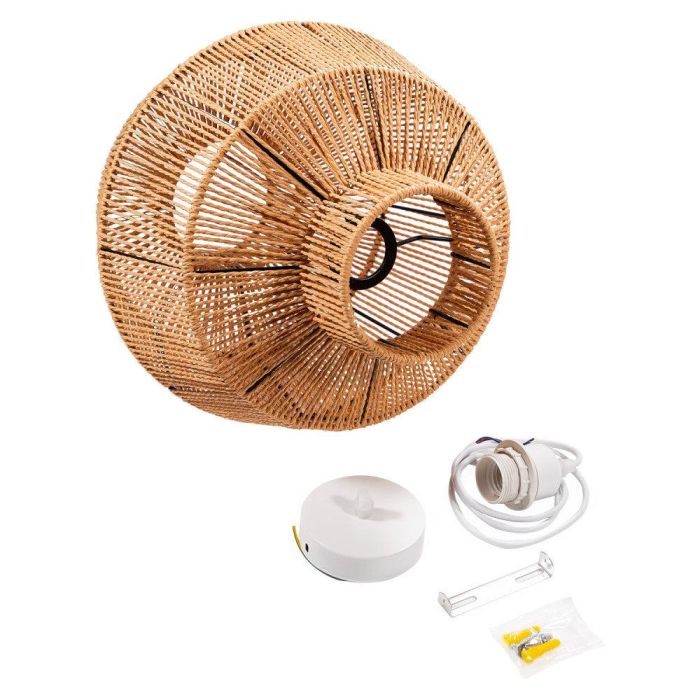 Lámpara Colgante Barishal Cuerda Natural SKD-P80013. Ideal para Salón, Comedor, Restaurante. Base E27 para Ambiente Cálido y Fresco. 4 Lámpara Colgante Barishal Cuerda Natural SKD-P80013. Ideal para Salón, Comedor, Restaurante. Base E27 para Ambiente Cálido y Fresco. 4