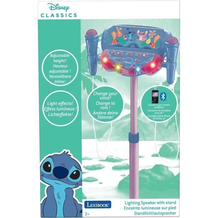 Micrófono Stitch con soporte ajustable e iluminado, altavoz, 2 micrófonos, efectos vocales y altavoz Bluetooth. 5 Micrófono Stitch con soporte ajustable e iluminado, altavoz, 2 micrófonos, efectos vocales y altavoz Bluetooth. 5