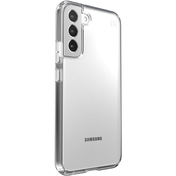 Speck Presidio Perfect-clear Funda Transparente para Samsung Galaxy S22+ con Protección Caídas 4m, Antiamarilleo y Microban Antimicrobiana, QI 3
