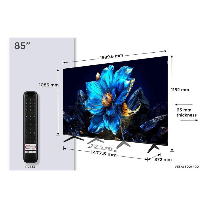 Smart TV TCL 85P7K 85" 4K Ultra HD HDR QLED Smart TV TCL 85P7K 85" 4K Ultra HD HDR QLED