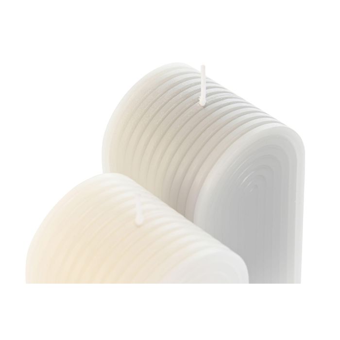 Vela Moderno DKD Home Decor Gris Blanco 5 x 9 x 5 cm (12 Unidades) 2 Vela Moderno DKD Home Decor Gris Blanco 5 x 9 x 5 cm (12 Unidades) 2
