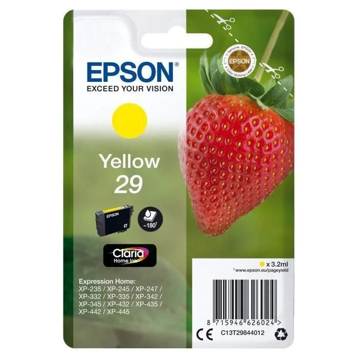 EPSON Expression Home XP-235 Cartucho Amarillo nº29 1 EPSON Expression Home XP-235 Cartucho Amarillo nº29 1