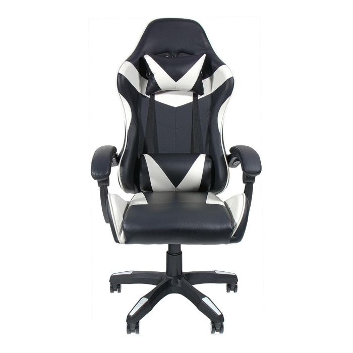 Silla gaming ergonómica negra y blanca 1