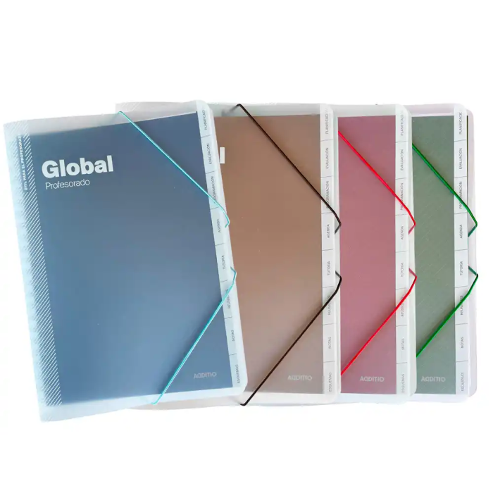 Additio Carpeta Global para Profesorado 24x32 cm, 144 Páginas, Polipropileno, Colores Surtidos 5