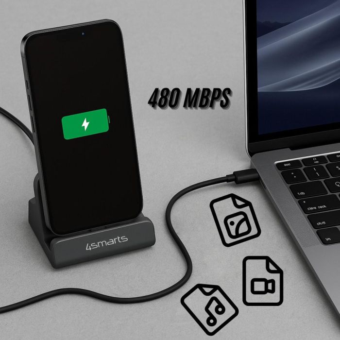 4smarts Ladestation VoltDock USB-C 60W. grau 4