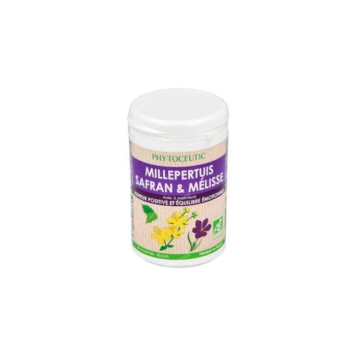 Phytoceutic Hipérico Azafrán Melisa BIO 60 Comprimidos. Apoyo para Equilibrio Emocional y Bienestar.