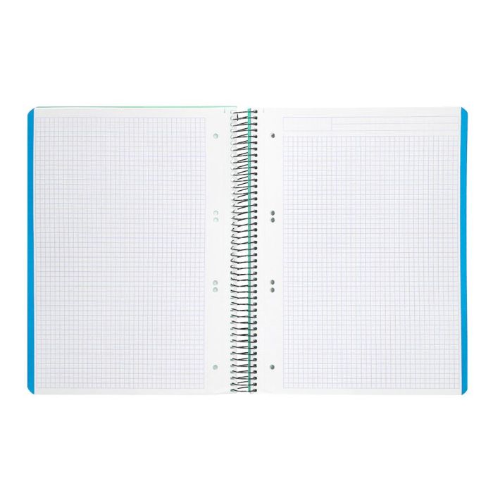 Cuaderno Espiral Liderpapel A5 Micro Wonder Tapa Plastico 120H 90 gr Cuadro 5 mm 5 Bandas 6 Taladros Color Verde 7