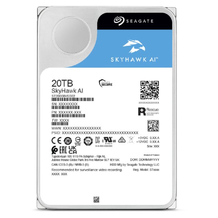 Disco Duro Seagate SkyHawk AI ST20000VE003 3,5" 20 TB 4