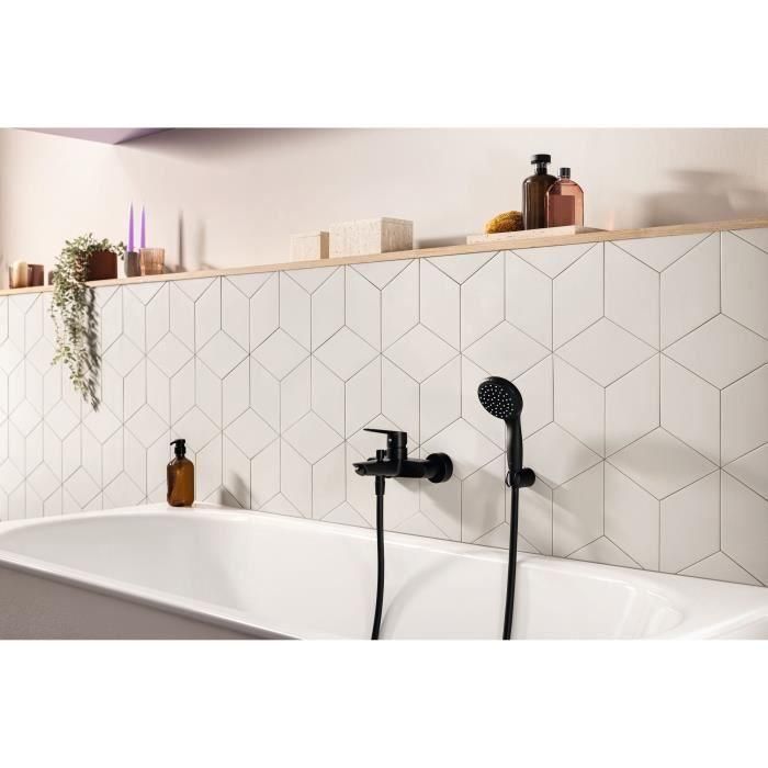 Mezclador monomando de baño/ducha - GROHE Start - 322782432 - Negro mate - Montaje en pared visto - Desviador automático 1