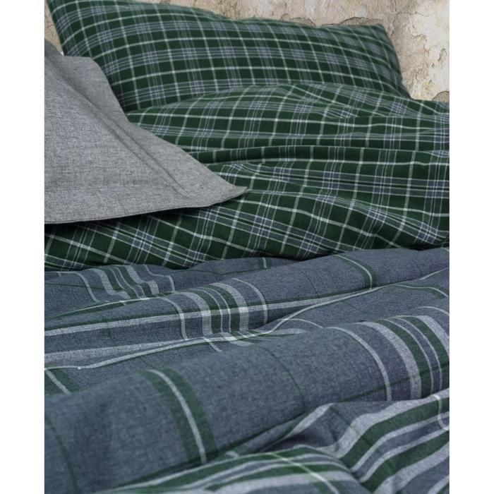 Juego de cama - 1 funda nórdica 220x240 cm + 2 fundas de almohada 60x60 cm - 50% algodón, 50% poliéster - Azul 3 Juego de cama - 1 funda nórdica 220x240 cm + 2 fundas de almohada 60x60 cm - 50% algodón, 50% poliéster - Azul 3
