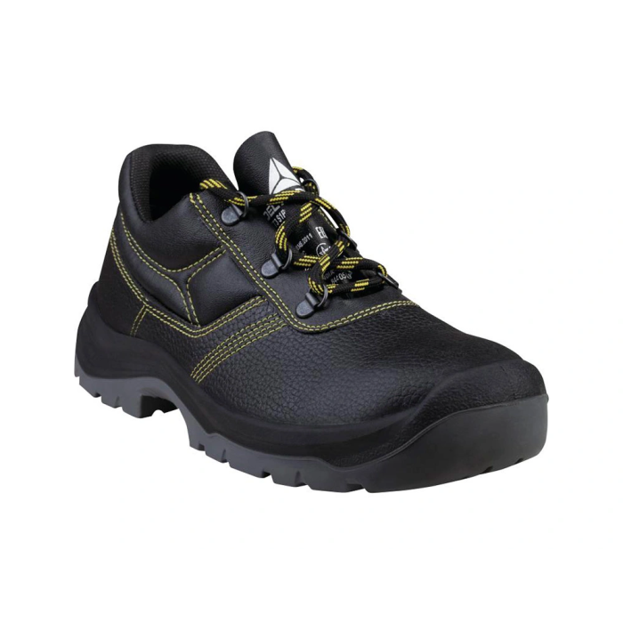 Deltaplus Zapatos de Seguridad en Piel Crupón, Suela PU Bi-densidad, Color Negro, Talla 46, S1P-FO-A-E-SRC 1