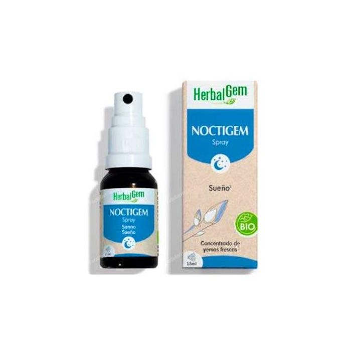 HERBALGEM Noctigem Spray Bio 15ml - Yemas frescas de Tilo e Higuera, Relajante para Dormir, Ayuda Insomnio