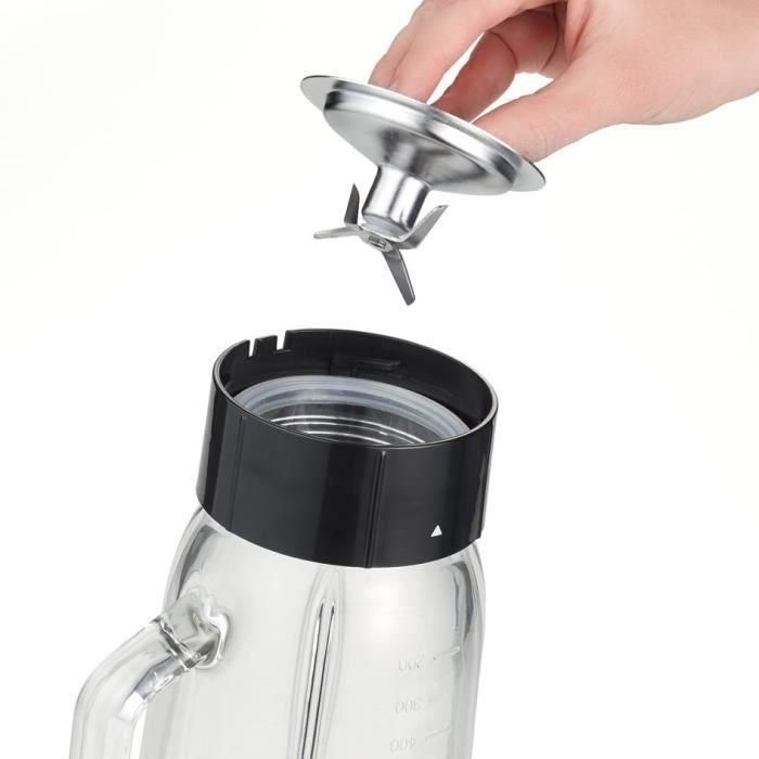 Severin SM3734 Licuadora 500W, 1L Recipiente Vidrio Extraíble, 22.000 rpm, 2 Velocidades + Pulso, Pica Hielo, Acero Inoxidable / Negro 2