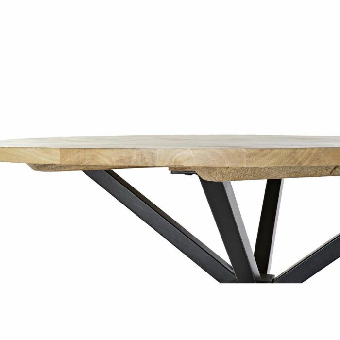 Mesa de Comedor DKD Home Decor 127 x 127 x 75 cm Natural Negro Metal Aluminio Madera de mango 3