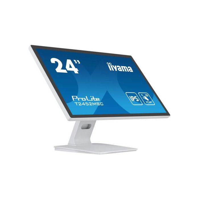 Monitor Iiyama 24" White Bonded Pcap 10P Touch, 1920X1080, Ips-Panel, Flat Bezel Free Glass Front, Hdmi, Displayport, 360Cd/M² (With Touch), Usb Hub 2X 3.0, Speakers (T2452MSC-W1) 3 Monitor Iiyama 24" White Bonded Pcap 10P Touch, 1920X1080, Ips-Panel, Flat Bezel Free Glass Front, Hdmi, Displayport, 360Cd/M² (With Touch), Usb Hub 2X 3.0, Speakers (T2452MSC-W1) 3